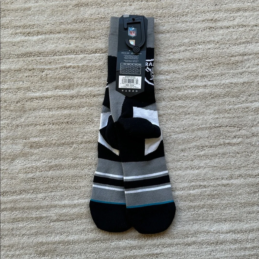 NWT Stance Raiders Retro Socks Black NFL Football Men’s Medium 6-8.5